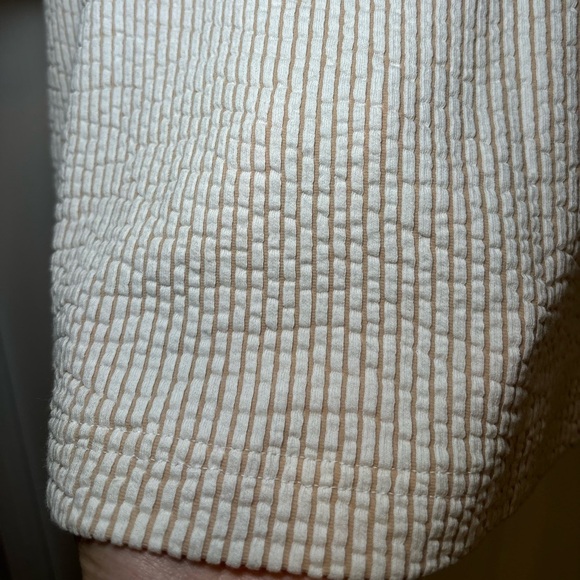 Club Monaco - Casual Simple Gingham Yacht Cream Short Sleeve Knit Top in Size L - Picture 4 of 6